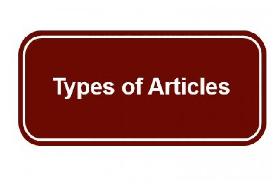 Types of Articles Accepted by the Conference Types of Articles Accepted by the Conference